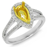0.51ct 14k Two-tone Gold Diamond Semi-mount Ring