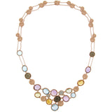 0.17ct Diamond & 38.18ct Multicolor Stone 14k Rose Gold Necklace