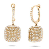 1.00ct 14k Yellow Gold Diamond Pave Earring