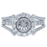 0.94ct 14k White Gold Diamond Semi-mount Ring