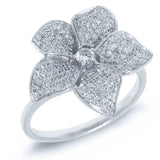 0.51ct 14k White Gold Diamond Flower Ring