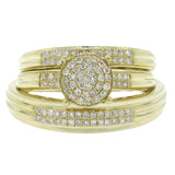 0.35ct 14k Yellow Gold Diamond Trio Set Pave