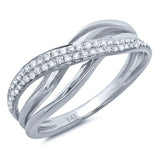 0.22ct 14k White Gold Diamond Bridge Ring