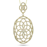 1.46ct 14k Yellow Gold Diamond Lace Pendant