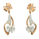0.25ct 14k Two-tone Rose Gold Diamond Butterfly Earring