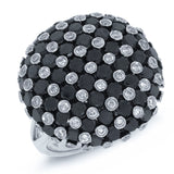 3.80ct 14k White Gold Black & White Diamond Ring