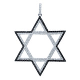 1.95ct 14k White Gold Black & White Diamond Star Of David Necklace
