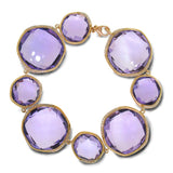0.53ct Diamond & 122.57ct Amethyst 14k Rose Gold Bracelet