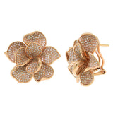 2.39ct 14k Rose Gold Diamond Flower Earring