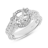 1.80ct 18k White Gold Diamond Semi-mount Ring Size 5