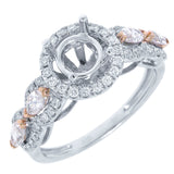 0.77ct 14k Two-tone Rose Gold Diamond Semi-mount Ring