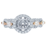 0.77ct 14k Two-tone Rose Gold Diamond Semi-mount Ring
