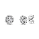 0.45ct 14k White Gold Diamond Cluster Stud Earring
