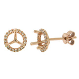 0.16ct 14k Rose Gold Diamond Semi-mount Earring