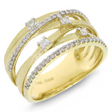 0.40ct 14k Yellow Gold Diamond Bridge Ring