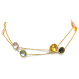 70.64ct 14k Yellow Gold Multi-color Stone Necklace