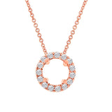0.23ct 14k Rose Gold Diamond Semi-mount Pendant
