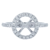 0.36ct 18k White Gold Diamond Semi-mount Ring for 1.50ct Center