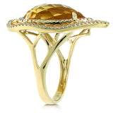 0.60ct Diamond & 9.17ct Citrine & Yellow Sapphire 14k Yellow Gold Ring