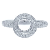 1.01ct 18k White Gold Diamond Semi-mount Ring