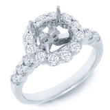 0.86ct 18k White Gold Diamond Semi-mount Ring