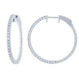 0.47ct 14k White Gold Diamond Hoop Earring