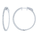 0.96ct 14k White Gold Diamond Hoop Earring