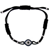 0.13ct Diamond & 0.22ct Blue Sapphire 14k White Gold Eye Bracelet