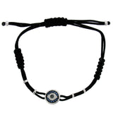 0.10ct Diamond & 0.20ct Blue Sapphire 14k White Gold Eye Bracelet