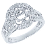0.52ct 14k White Gold Diamond Semi-mount Ring