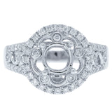 0.52ct 14k White Gold Diamond Semi-mount Ring