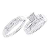 0.22ct 14k White Gold Diamond Trio Set Pave