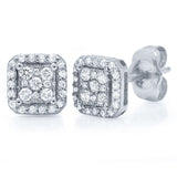 0.22ct 14k White Gold Diamond Square Stud Earring
