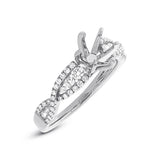 0.45ct 14k White Gold Diamond Semi-mount Ring for 1.00ct Center