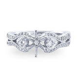 0.49ct 14k White Gold Diamond Semi-mount Ring
