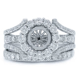 1.16ct 14k White Gold Diamond Semi-mount Ring 2-pc