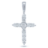 0.45ct 14k White Gold Diamond Cross Necklace