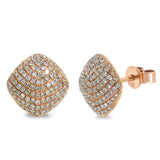 0.43ct 14k Rose Gold Diamond Pave Stud Earring