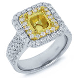 1.08ct 18k Two-tone Gold Diamond Semi-mount Ring
