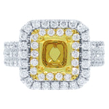 1.08ct 18k Two-tone Gold Diamond Semi-mount Ring