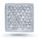 0.23ct 14k White Gold Diamond Pave Square Pendant