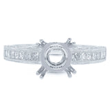 0.80ct 18k White Gold Diamond Semi-mount Ring