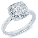 0.43ct 14k White Gold Diamond Cluster Ring