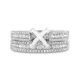 0.87ct 14k White Gold Diamond Semi-mount Ring 2-pc