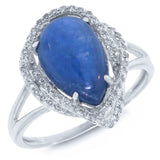 0.26ct Diamond & 3.91ct Kyanite 14k White Gold Ring