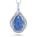 0.25ct Diamond & 4.02ct Kyanite 14k White Gold Pendant