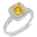 0.35ct 18k Two-tone Gold Diamond Semi-mount Ring