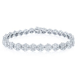 9.14ct 14k White Gold Diamond Lady's Cluster Bracelet