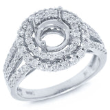 0.97ct 18k White Gold Diamond Semi-mount Ring