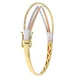 0.69ct 14k Three-tone Gold Diamond Bangle